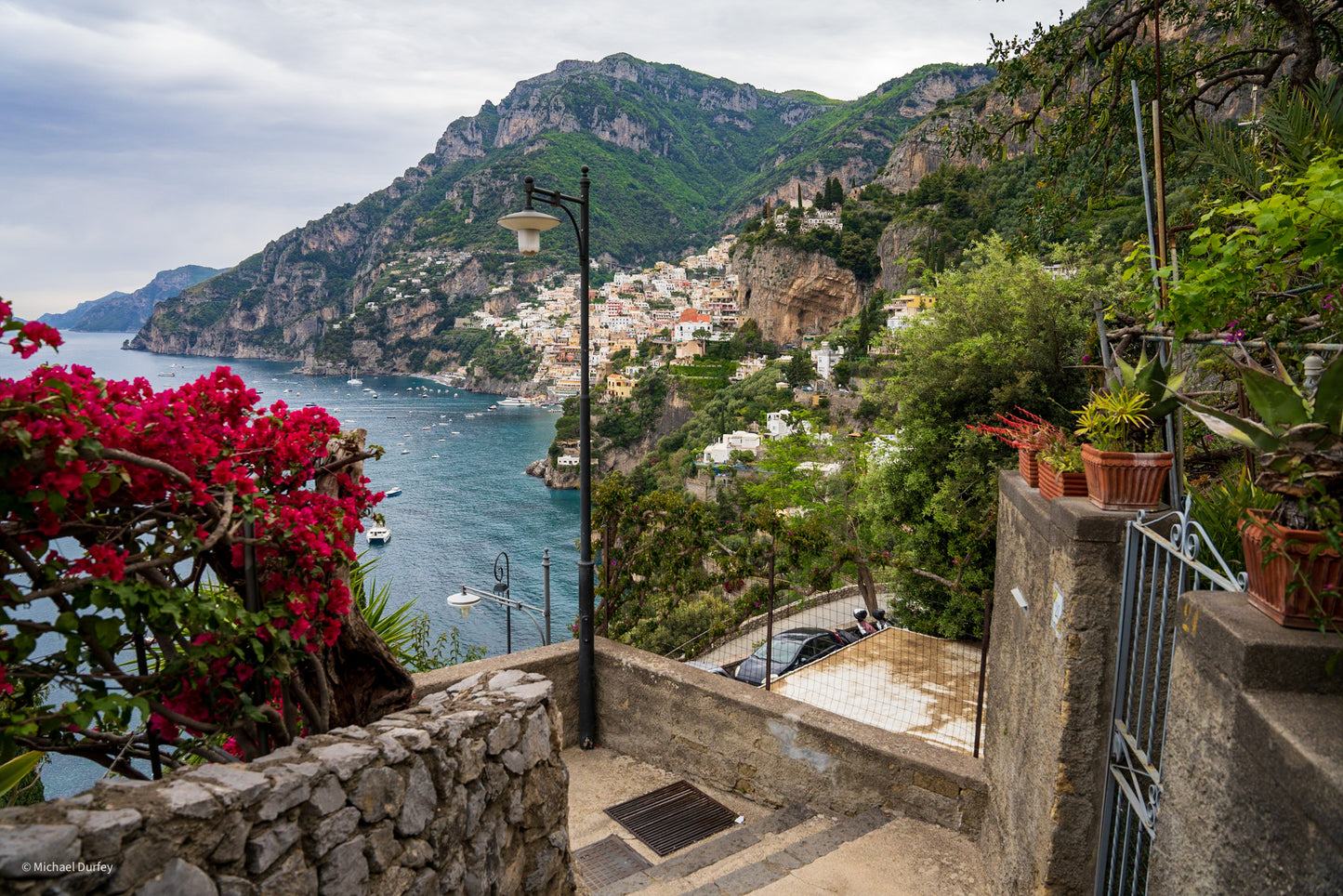 Positano Italy from stairs of Nocelle